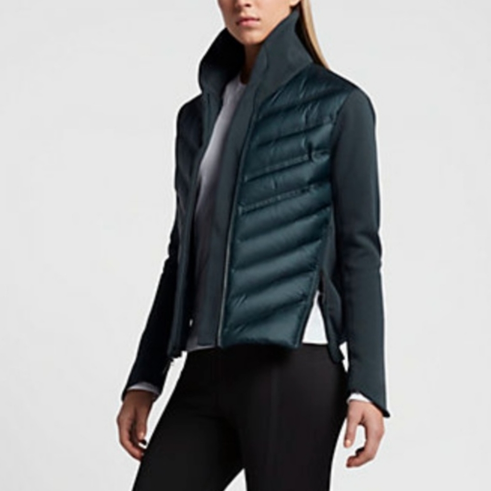 Nike Tech Aeroloft Down Puffer Moto Bomber Jacket